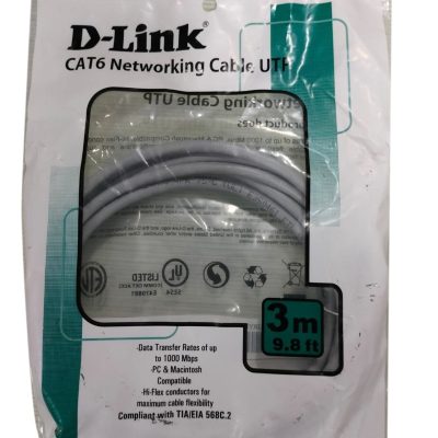 [Pack of 5] D-Link Cat6 UTP Patch Cord 2M | High-Speed RJ45 Ethernet LAN Cable (Grey) 24AWG Copper 1000Mbps LAN Cable for Router Modem Switch