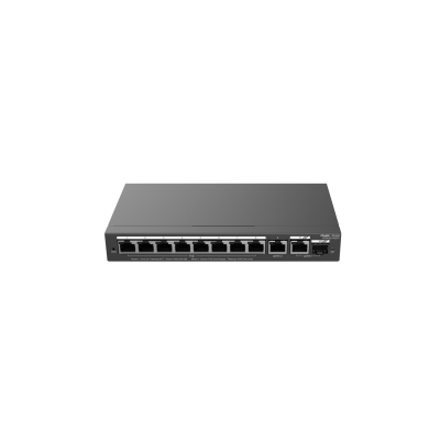 Ruijie Reyee RG-ES210GS-P 10-Port Gigabit Smart Cloud Managed PoE Switch | 8 Port PoE+ 120W Power Budget | Rack Mount Compatible Network Switch for IP Camera CCTV Surveillance Business