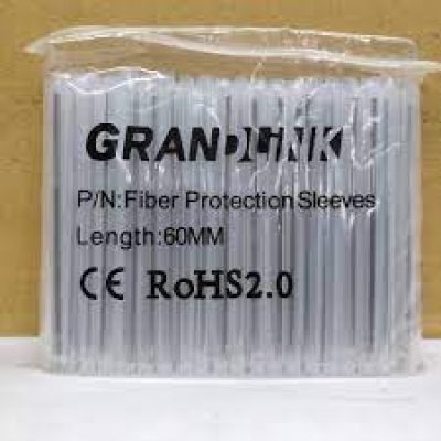Fiber Optic Protection Sleeves 60mm Heat Shrinkable Splice Protector | Single Fiber Sleeve Tube CE RoHS Certified Pack of 100 Units