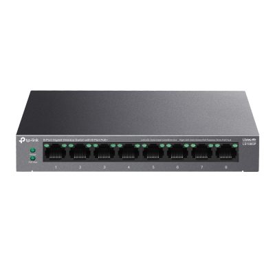 TP-Link LS108GP 8-Port Gigabit PoE Switch | 62W Power Budget Desktop Ethernet Switch with 8 PoE+ Ports | Plug and Play Network Switch with Extended Range 250M PoE Auto Recovery Metal Casing