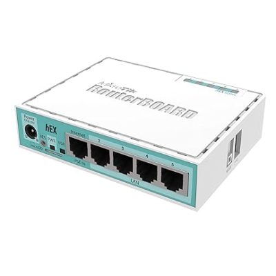 MikroTik hEX RB750Gr3 Gigabit Ethernet Router | 5-Port Multi-WAN RouterBoard | Dual Core 880MHz 256MB RAM | Home & Small Office Wired Network Router with USB & MicroSD Support
