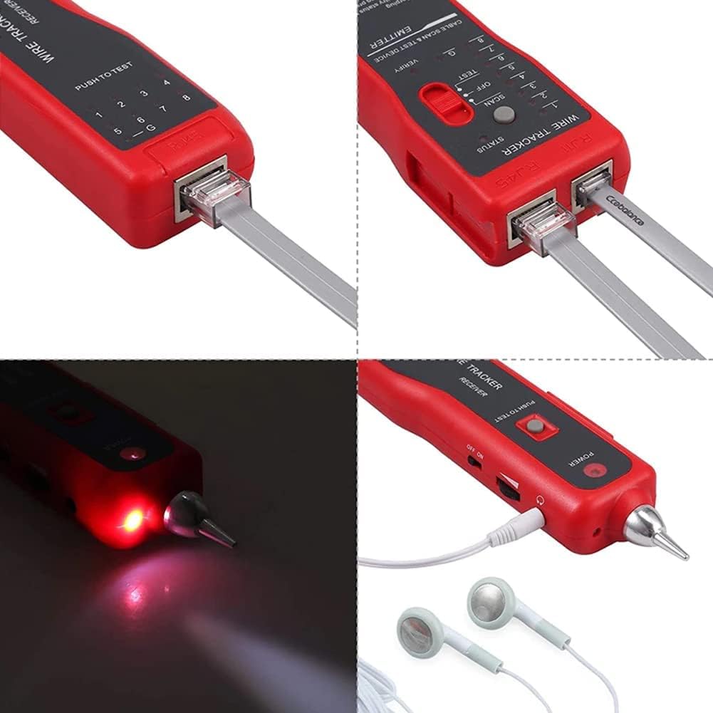 RJ45 Line Tester with Wire Tracker | Ethernet Meter for Network Cable Testing | LAN Cable Tester RJ11 RJ45 Cat5 Cat6 | Telephone Line Finder with Breakpoint Detection - Image 3