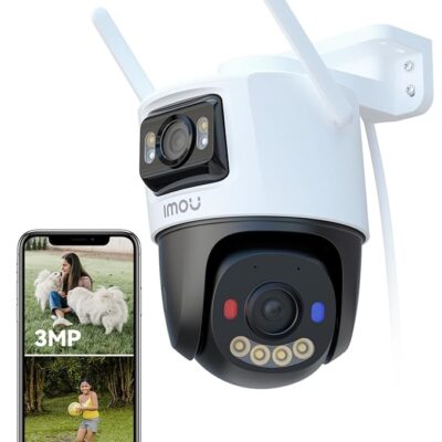 Imou Cruiser Dual 2 3MP+3MP Outdoor PTZ Camera: Dual-lens 360° coverage, AI human/vehicle detection, 110dB siren, color night vision, IP66 weatherproof, WiFi 6., WiFi 6, Dual-Lens 360° Tracking, Color Night Vision, IP66 Weatherproof, microSD 256GB (Copy)